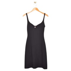 1990's Super Stretchy Moschino Mare Body Con All Black Beach Dress