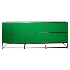 1990s Swiss Fritz Haller & Paul Scharer Green Credenza