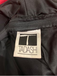 1990s Tadashi Black Wide Leg Open Back Sleeveless Vintage 90s Halter Jumpsuit