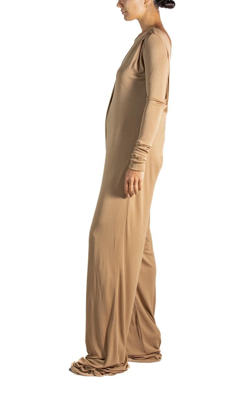 Brown 1990S Tan Viscose Jumpsuit For Sale