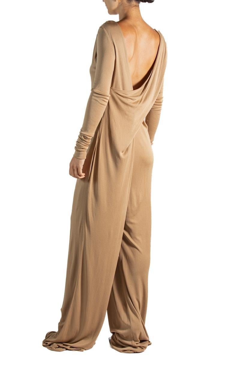 1990S Tan Viscose Jumpsuit For Sale 1