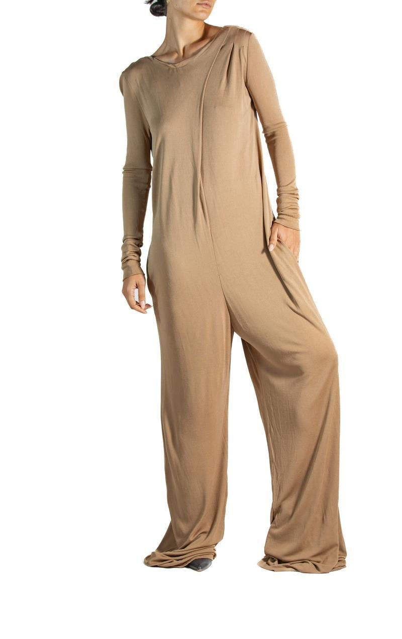 1990S Tan Viscose Jumpsuit For Sale 5