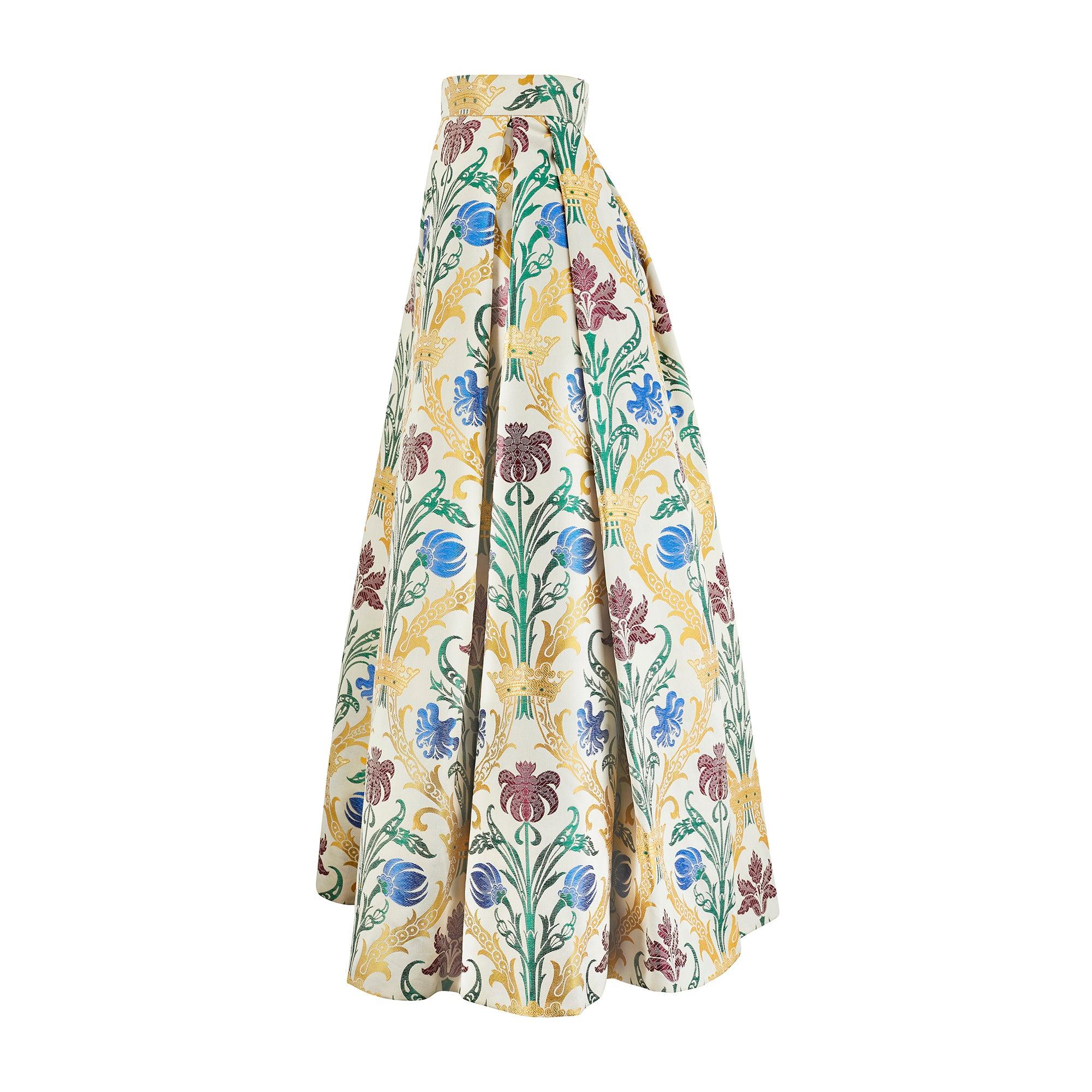 This impressive maxi-skirt was bespoke made by Tatters of London in the early 1990s.  They had a shop on the Kings Road in London, which was the place to go for bespoke bridal and evening wear.  It was frequented by High Society and the 'Sloane