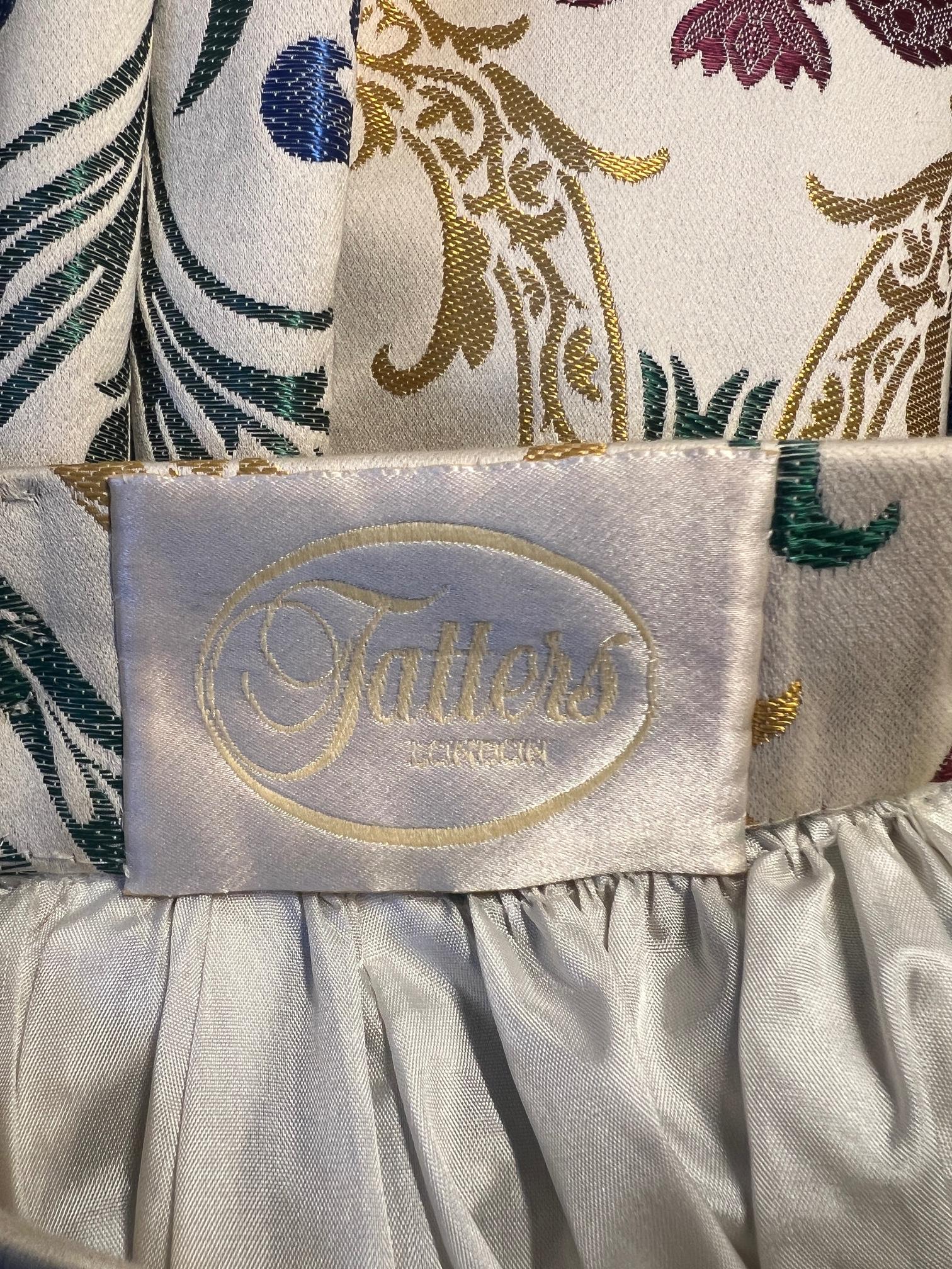 1990s Tatters of London Heraldic Silk Jacquard Maxi Skirt For Sale 1