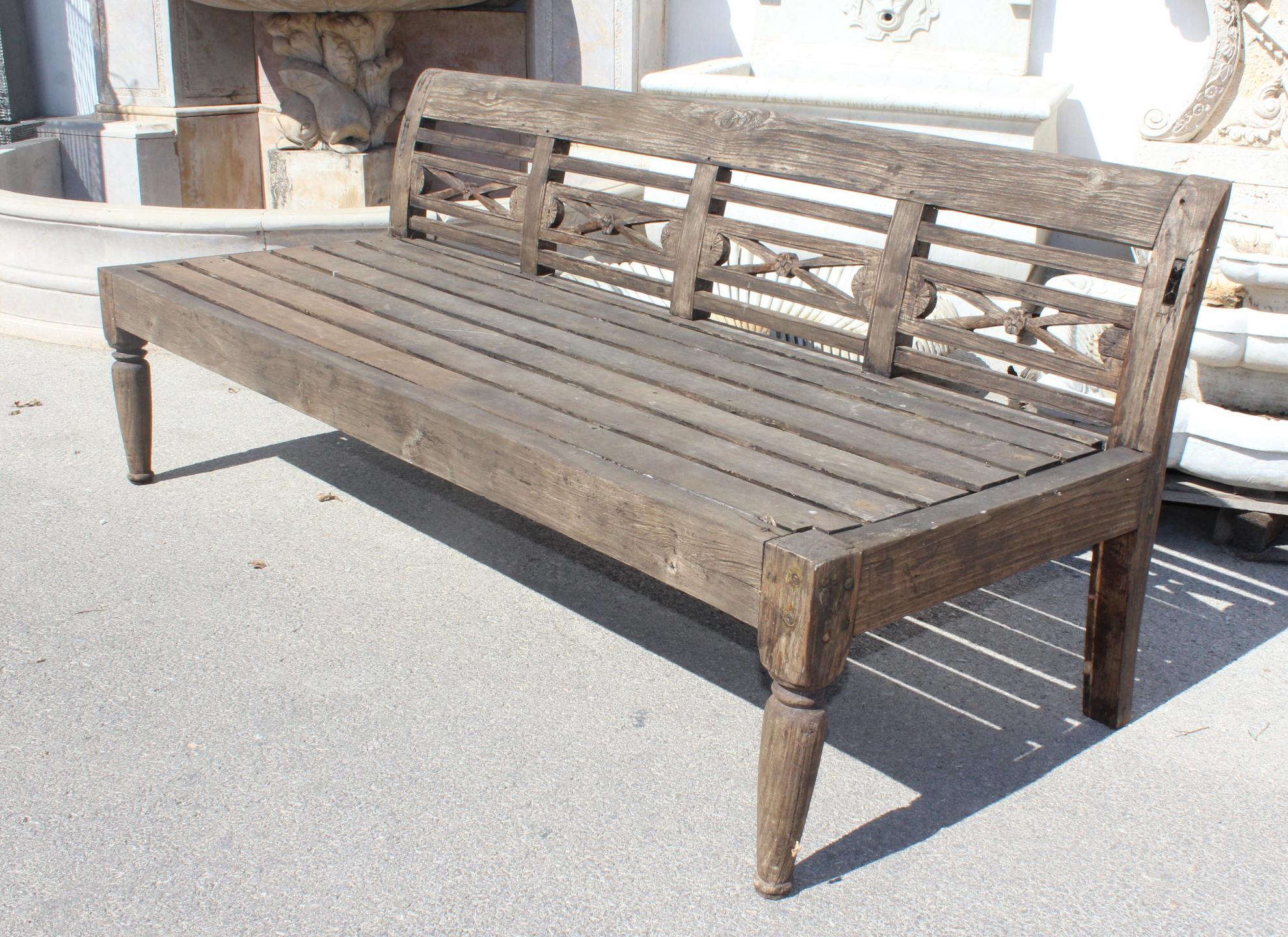 1990s Teak Garden Bench In Good Condition In Marbella, ES