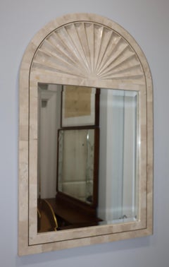 1990's Tessellated Stone Arched Wall Mirror