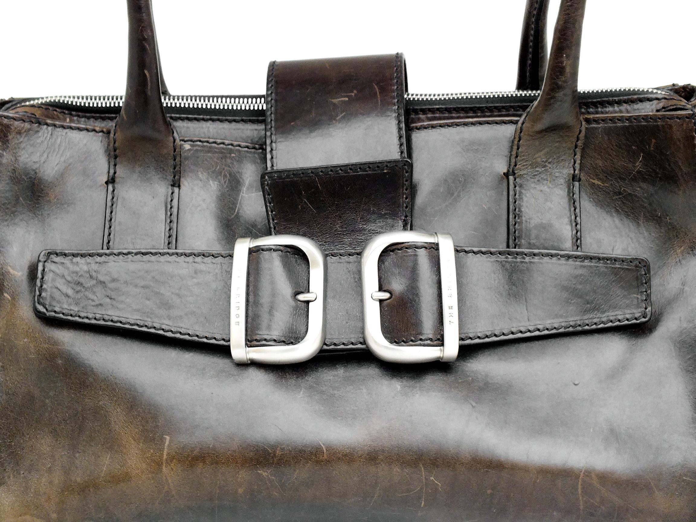Metal 1990s the Bridge Design Leather Great Bag Years '1990 Perfect Condition For Sale