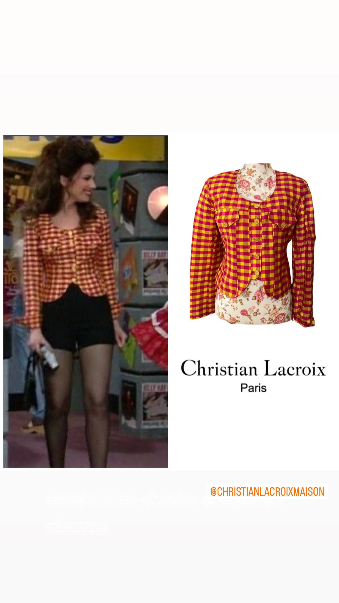 1990s Christian Lacroix Vintage jacket from the Bazar collection. In perfect condition almost brand new. Worn by the beautiful Fran fine on the sitcom The Nanny ❤️‍🔥 100% silk. 

Size 42 FR 

Measurements laid flat : 

Armpit : 46 cm
Shoulder to