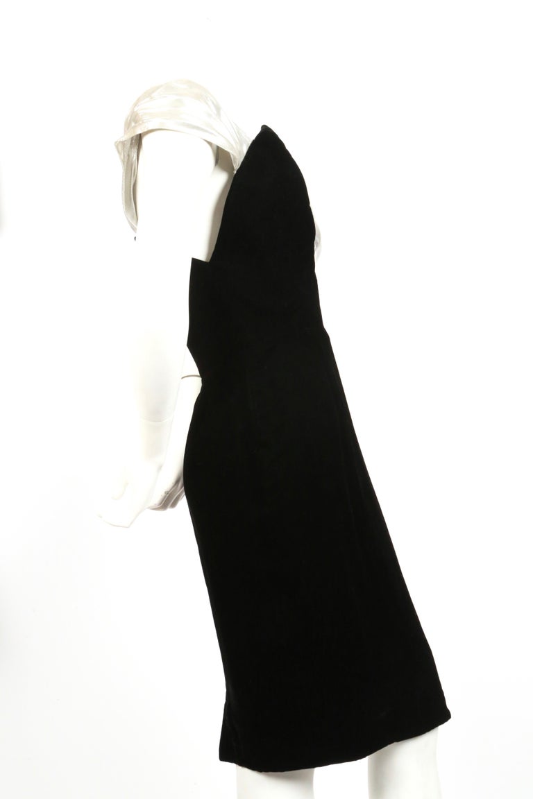 1990's THIERRY MUGLER black velvet dress with silver detail For Sale at ...