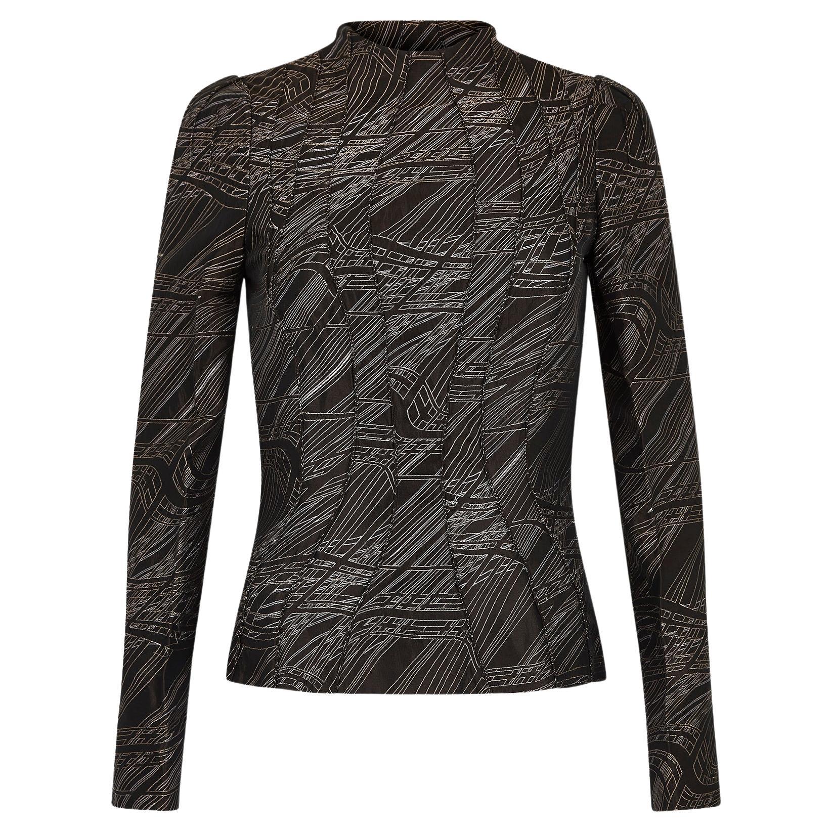 1990s Thierry Mugler Couture Brown Abstract Print Jacket For Sale