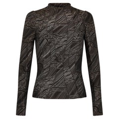 Vintage 1990s Thierry Mugler Couture Brown Abstract Print Jacket