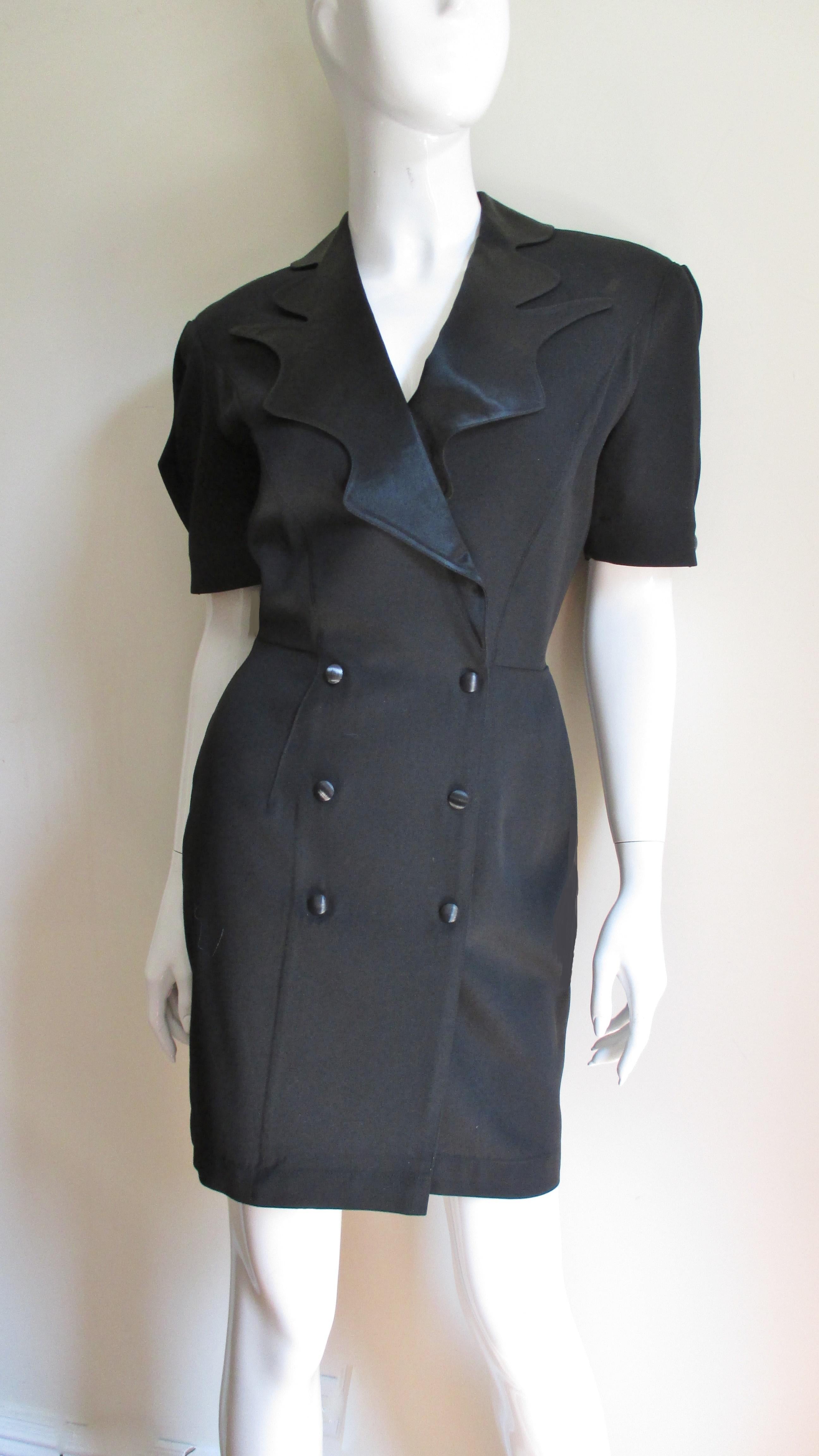 Black Thierry Mugler Backless Dress 1990s For Sale