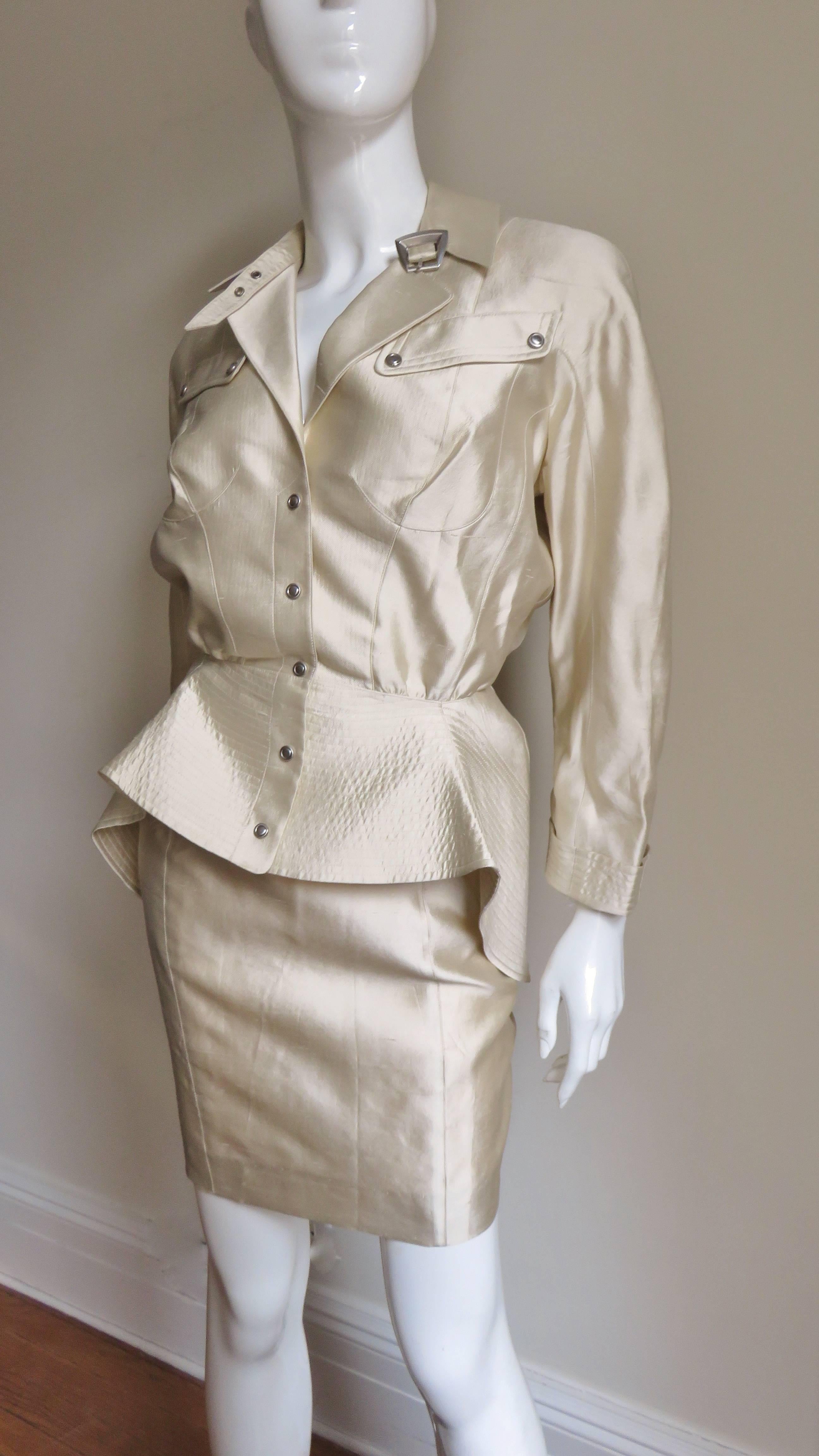 Women's Thierry Mugler Silk Skirt Suit