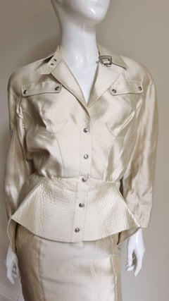 Thierry Mugler Silk Skirt Suit