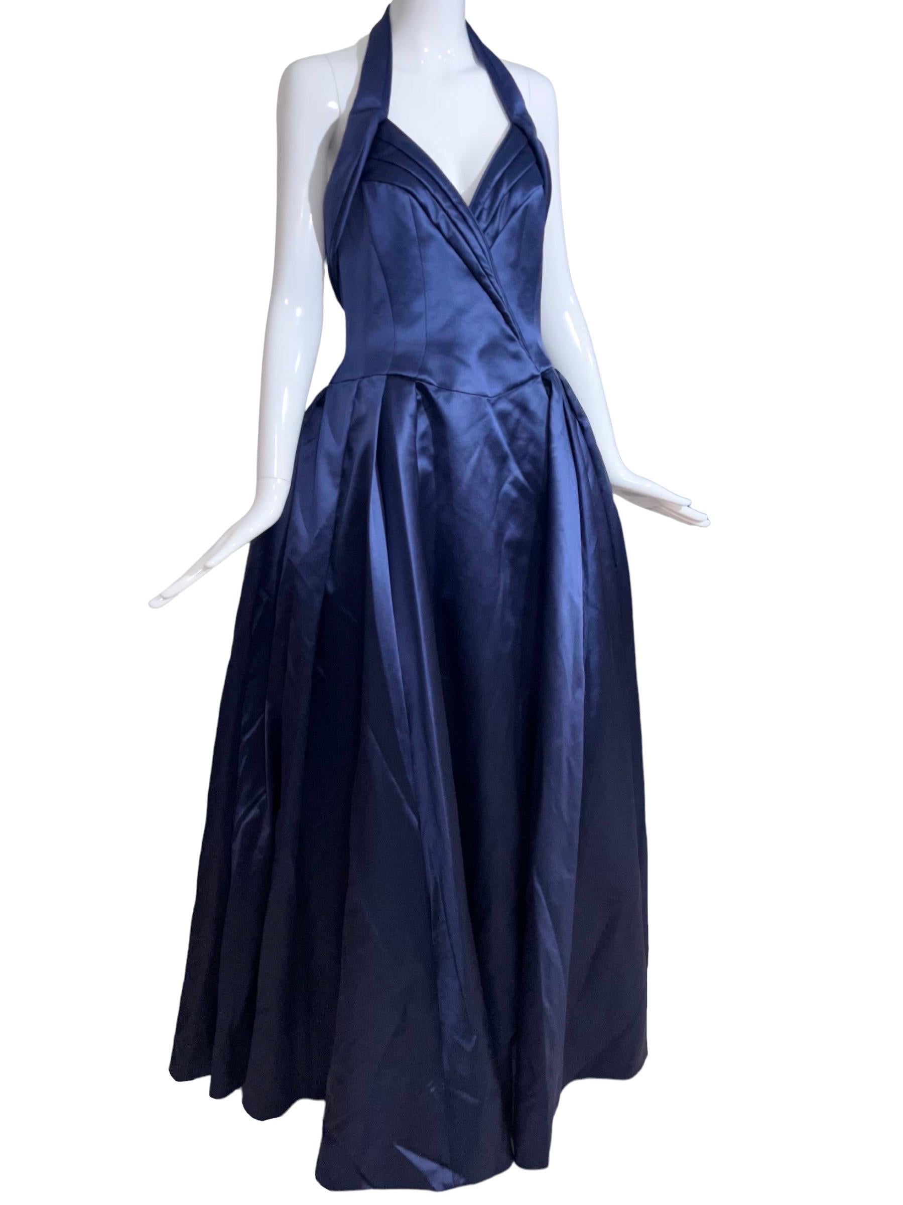 1990's Thierry Mugler Haute Couture Blue Medieval Gown Jacket Ensemble With Tags 9