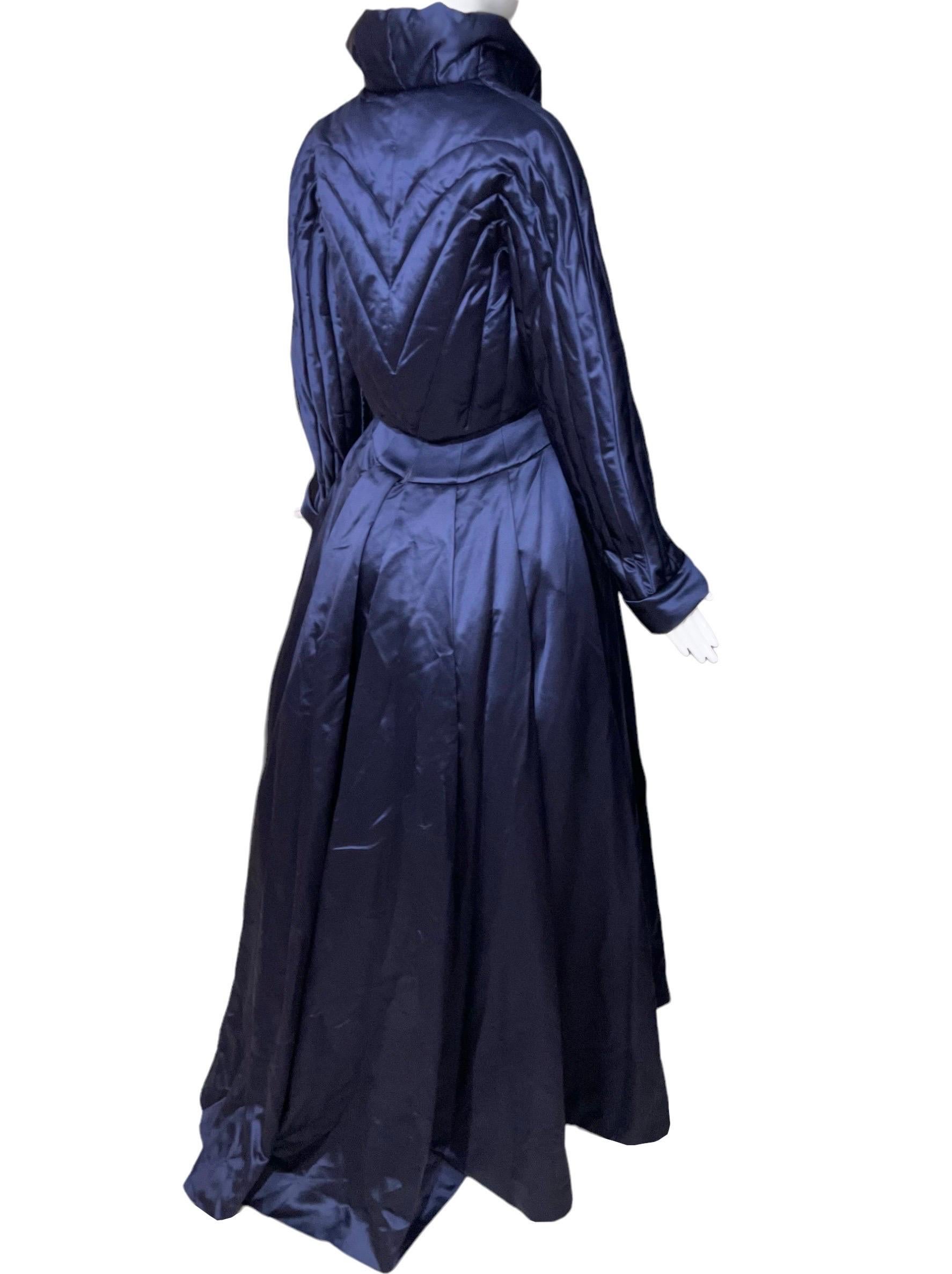 1990's Thierry Mugler Haute Couture Blue Medieval Gown Jacket Ensemble With Tags 5