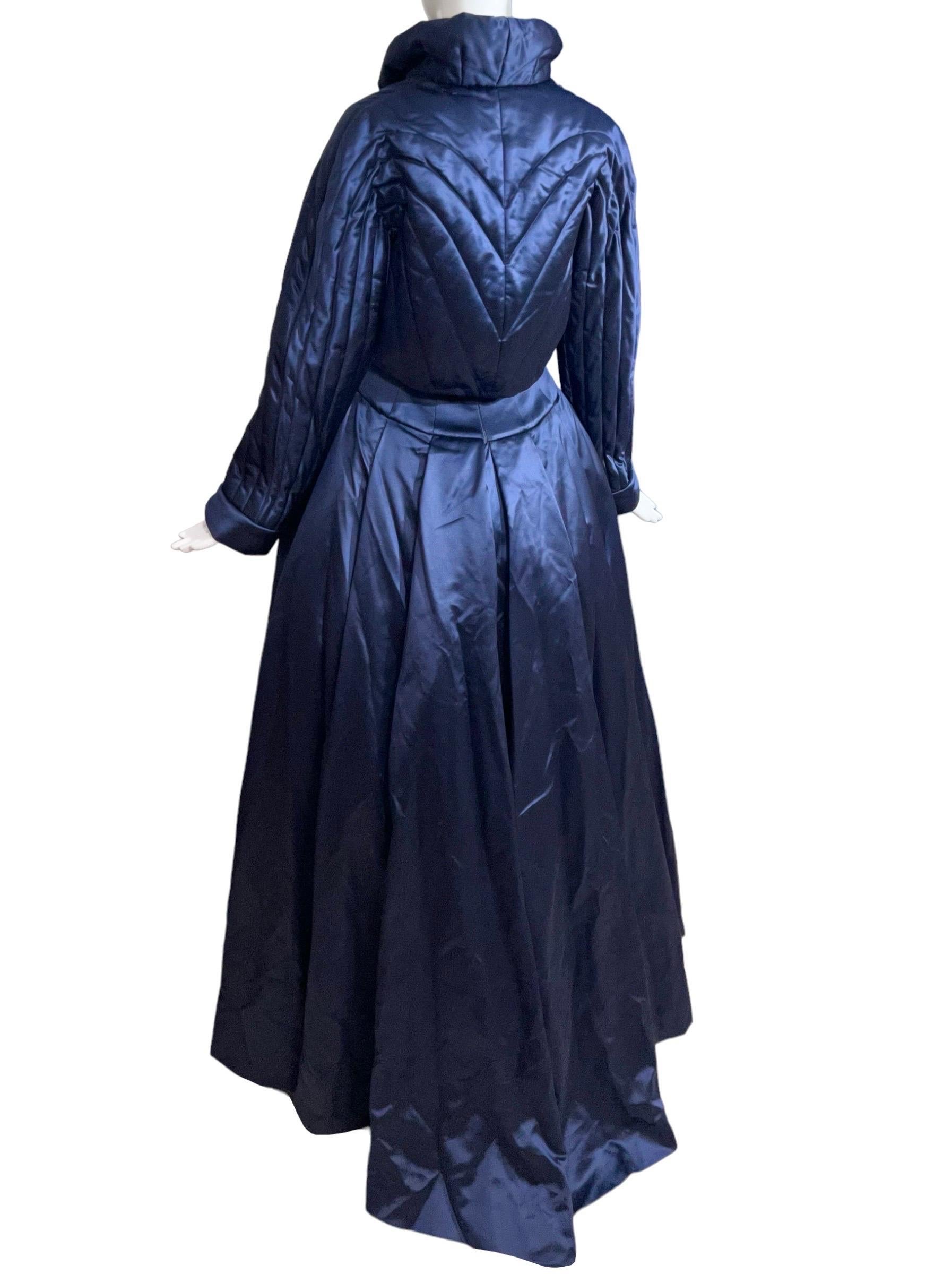 1990's Thierry Mugler Haute Couture Blue Medieval Gown Jacket Ensemble With Tags 6