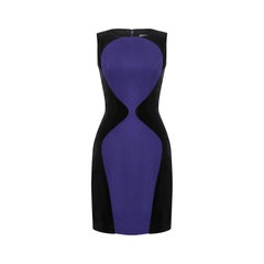 1990s Thierry Mugler Indigo and Black Velvet Dress