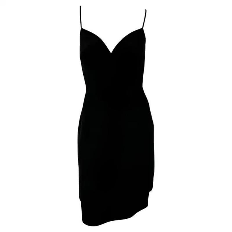 Thierry Mugler anni '90: mini abito nero a strati con sottoveste in vendita