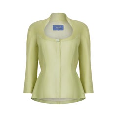 1990s Thierry Mugler Neon Green Fitted Jacket