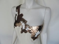 1990's Thierry Mugler Paris Asymmetrical Sequins Dress