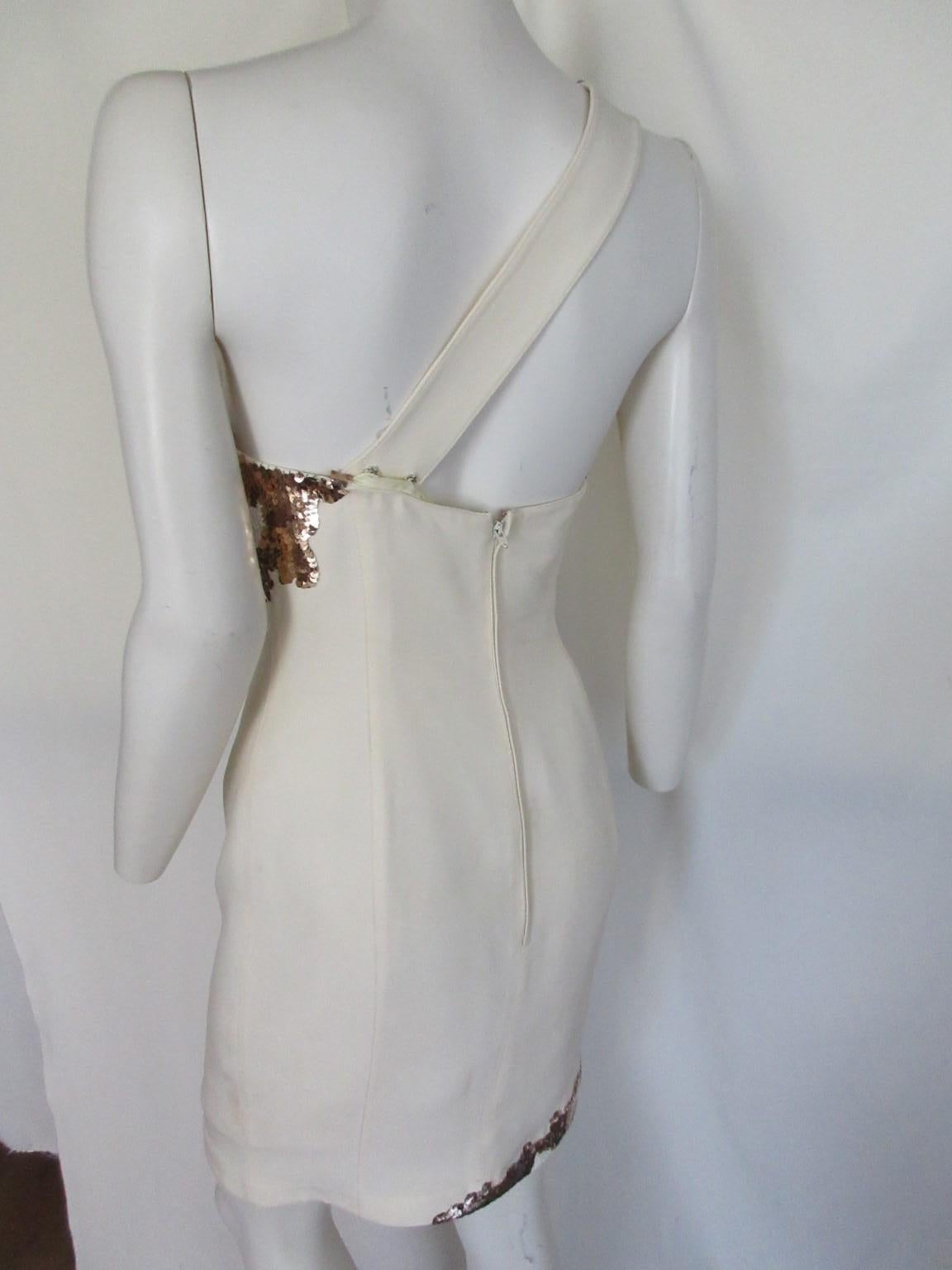 Women's or Men's 1990's Thierry Mugler Paris Asymmetrical Sequins Dress For Sale
