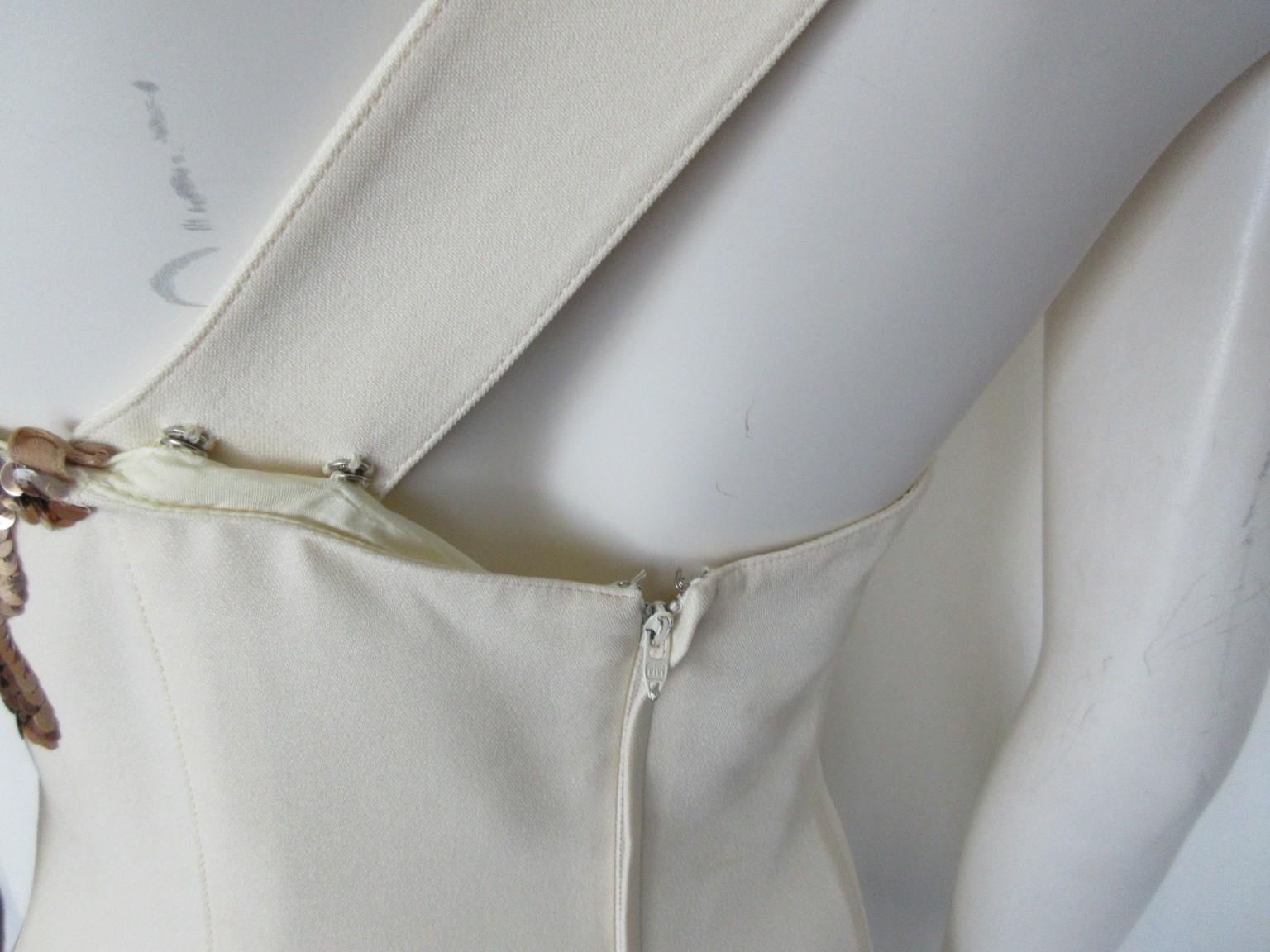 1990's Thierry Mugler Paris Asymmetrical Sequins Dress For Sale 1