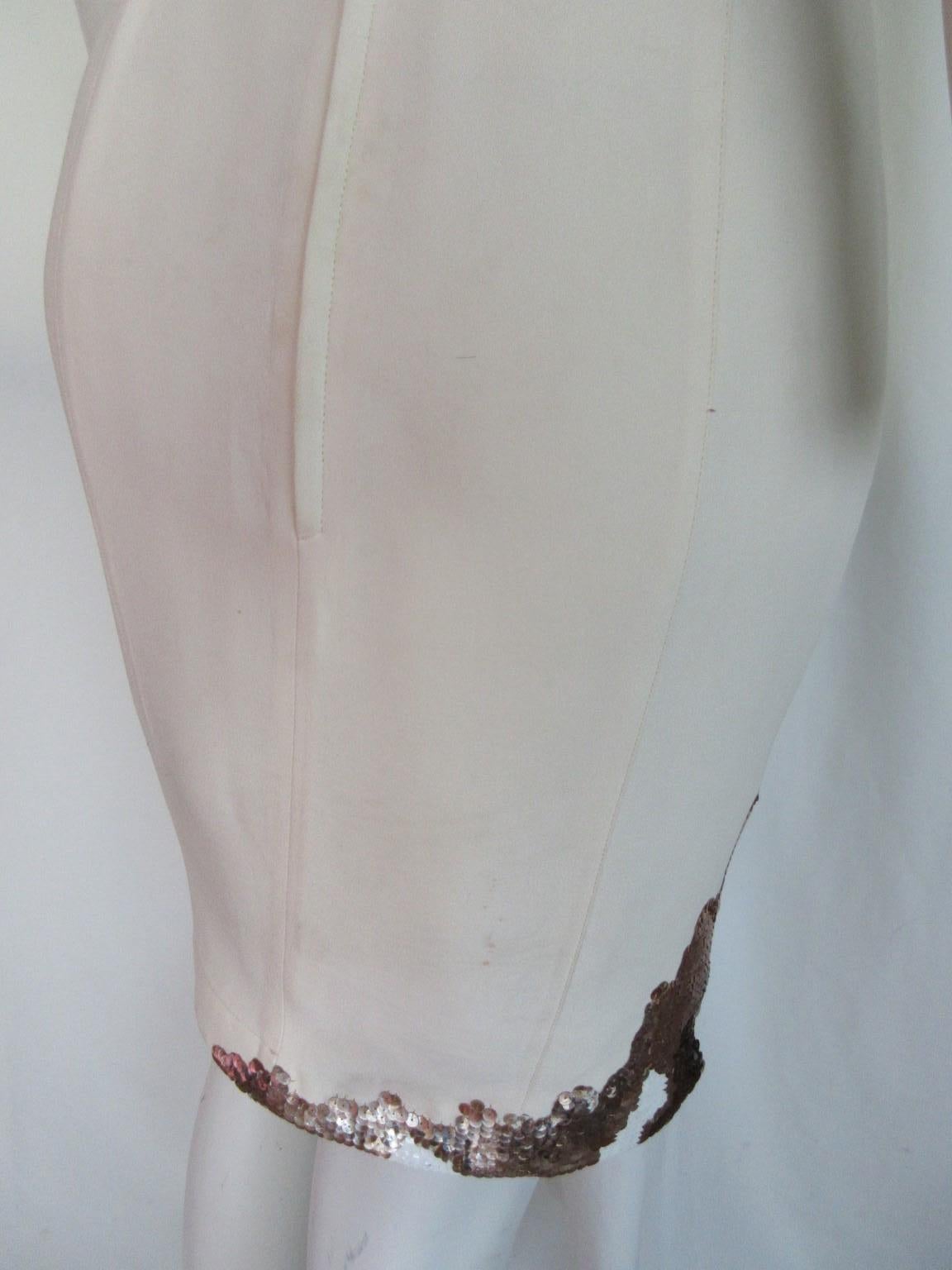 1990's Thierry Mugler Paris Asymmetrical Sequins Dress For Sale 4