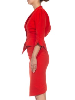 1990S THIERRY MUGLER Red Cotton Ensemble