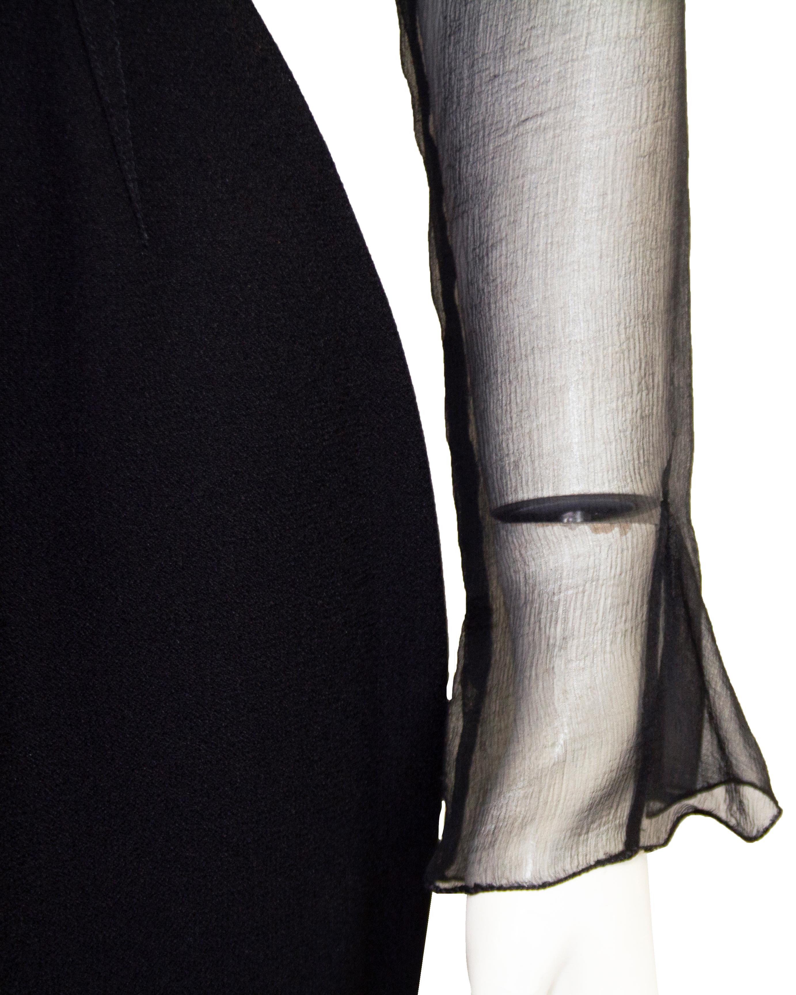 Women's 1990s Thierry Mugler Sheer Black Cocktail Dress 