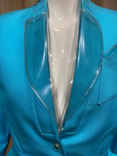 Set di abiti con gonna in cotone turchese Thierry Mugler anni '90