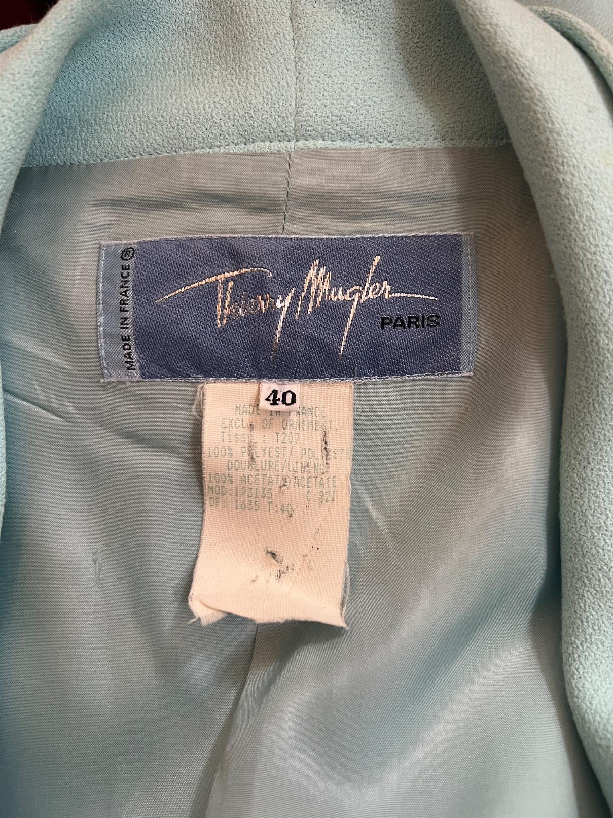 1990 Thierry Mugler Veste turquoise avec motif d'ancre Excellent état - En vente à London, GB