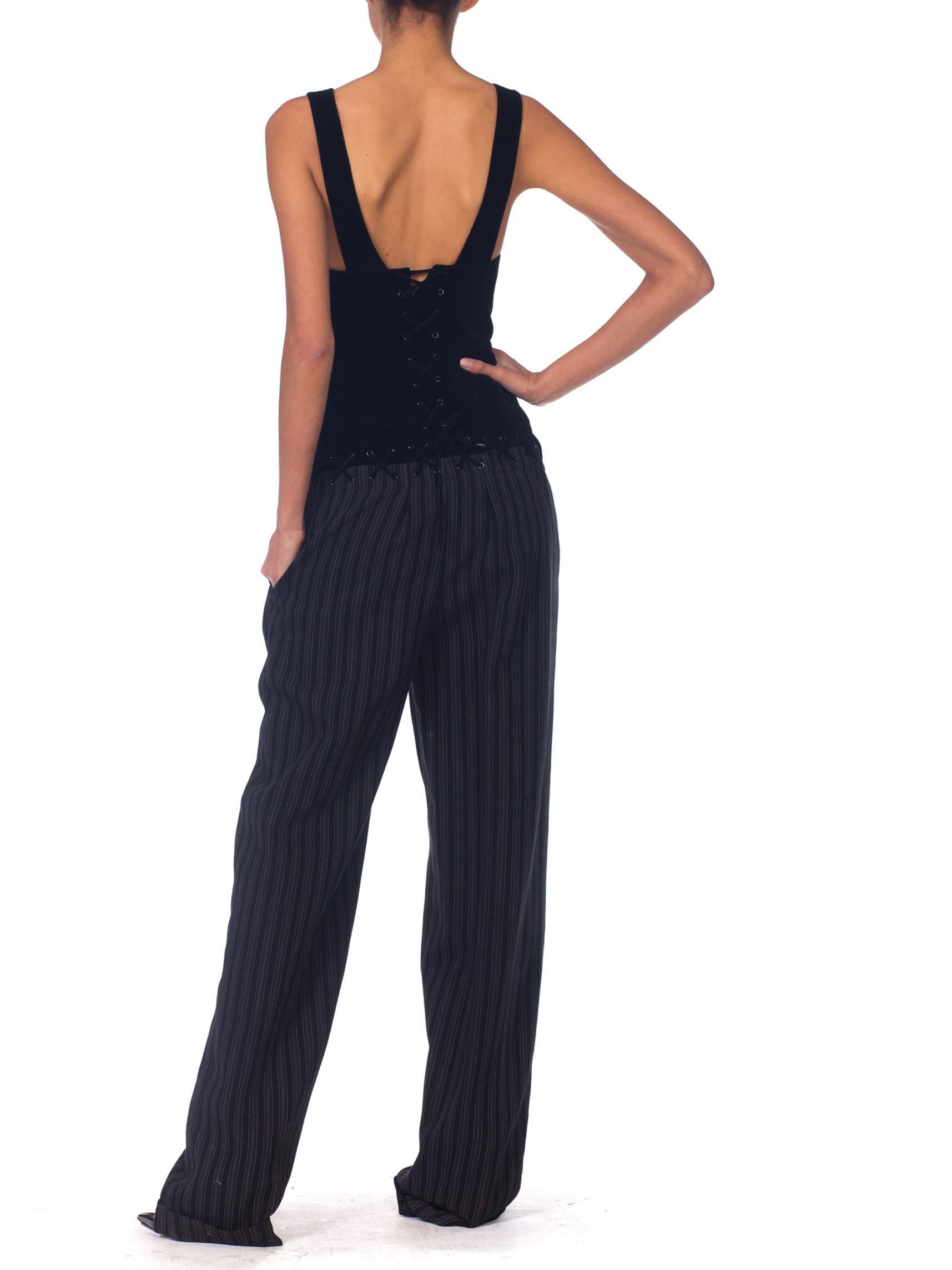 1990s Thierry Mugler Velvet Bustier Jumpsuit In Good Condition In New York, NY