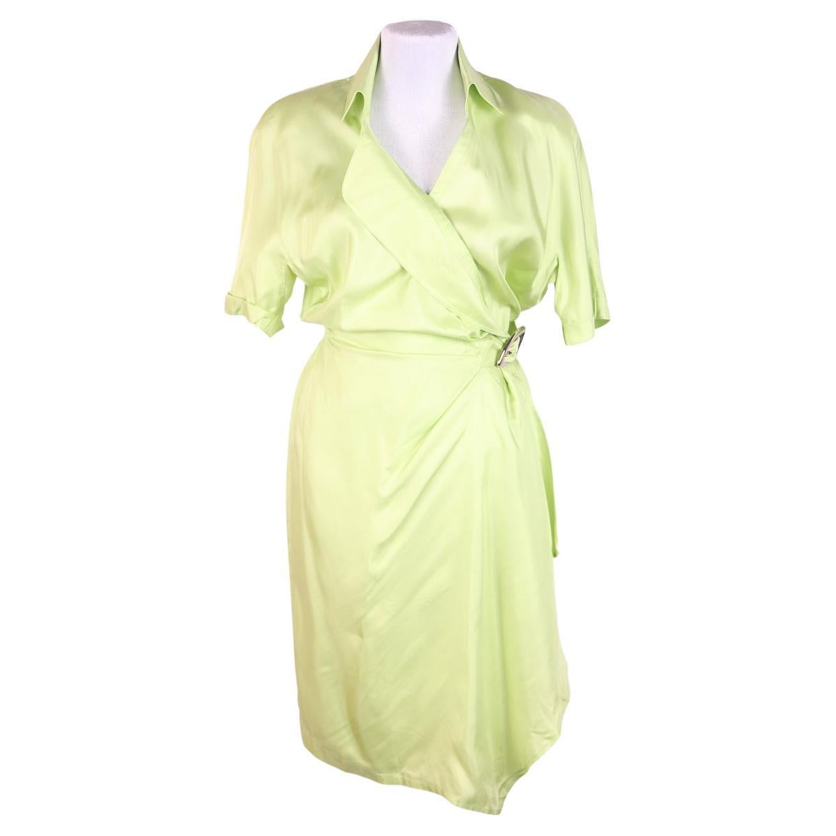 1990s Thierry Mugler vintage silk dress For Sale