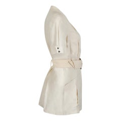 1990s Thierry Mugler White Belted Safari Jacket