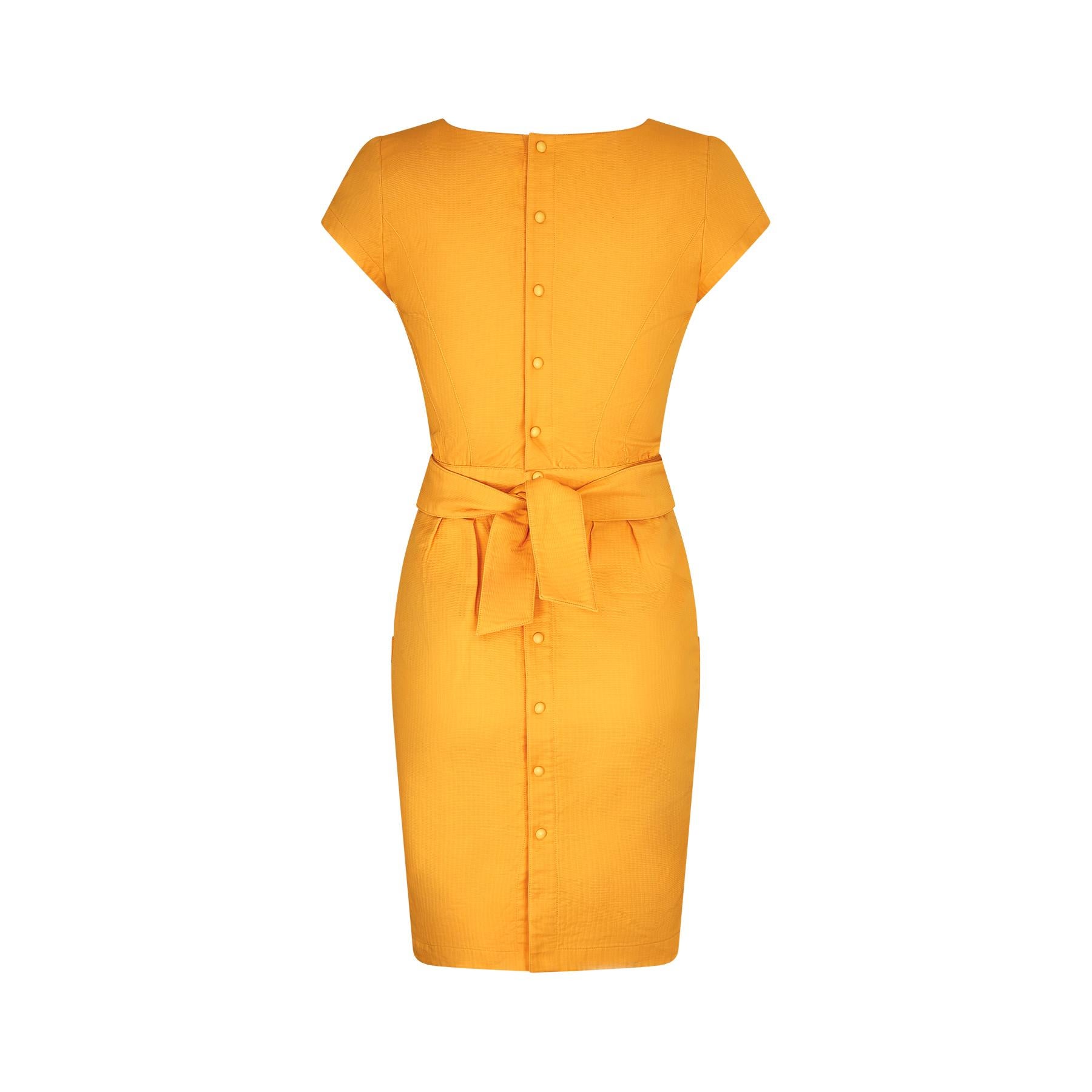 mugler yellow dress