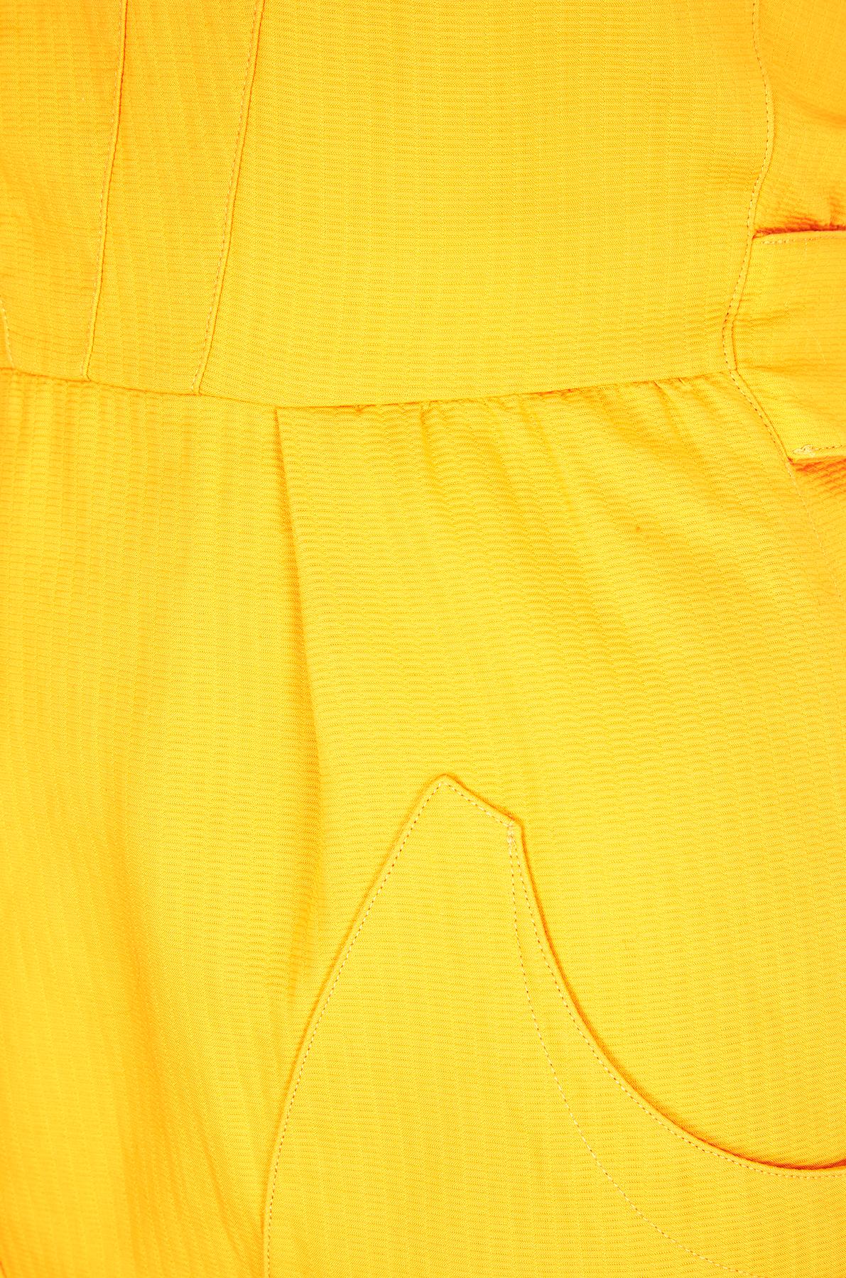 1990s Thierry Mugler Yellow Textured Cotton Dress For Sale 1