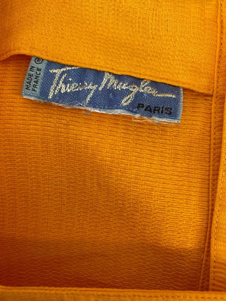 1990s Thierry Mugler Yellow Textured Cotton Dress For Sale at 1stDibs