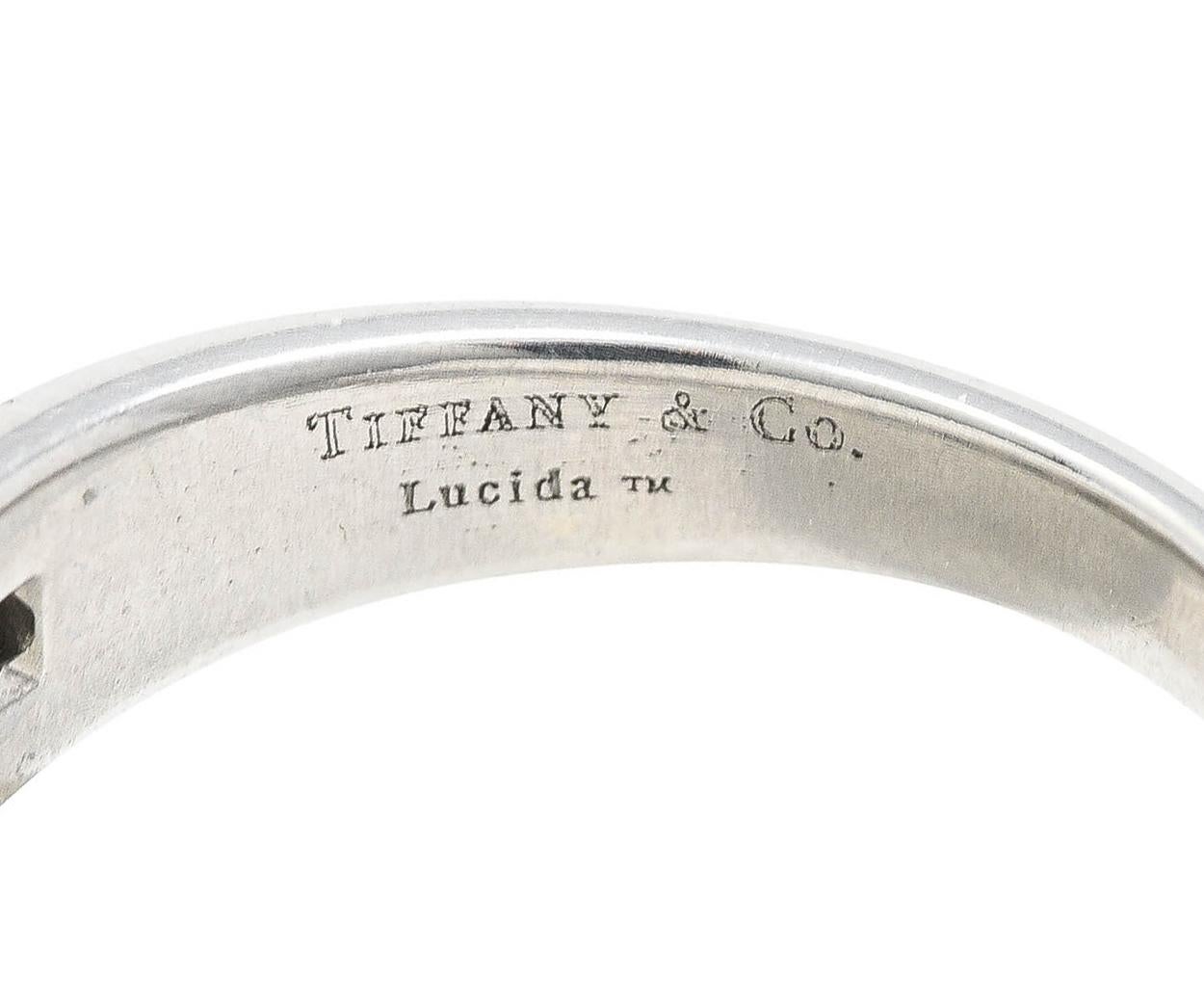 Women's or Men's 1990's Tiffany & Co. 1.10 Carats Diamond Platinum Lucida Channel Band Ring