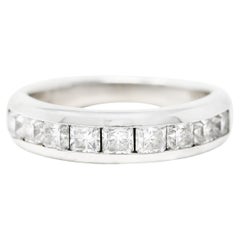 1990's Tiffany & Co. 1.10 Carats Diamond Platinum Lucida Channel Band Ring