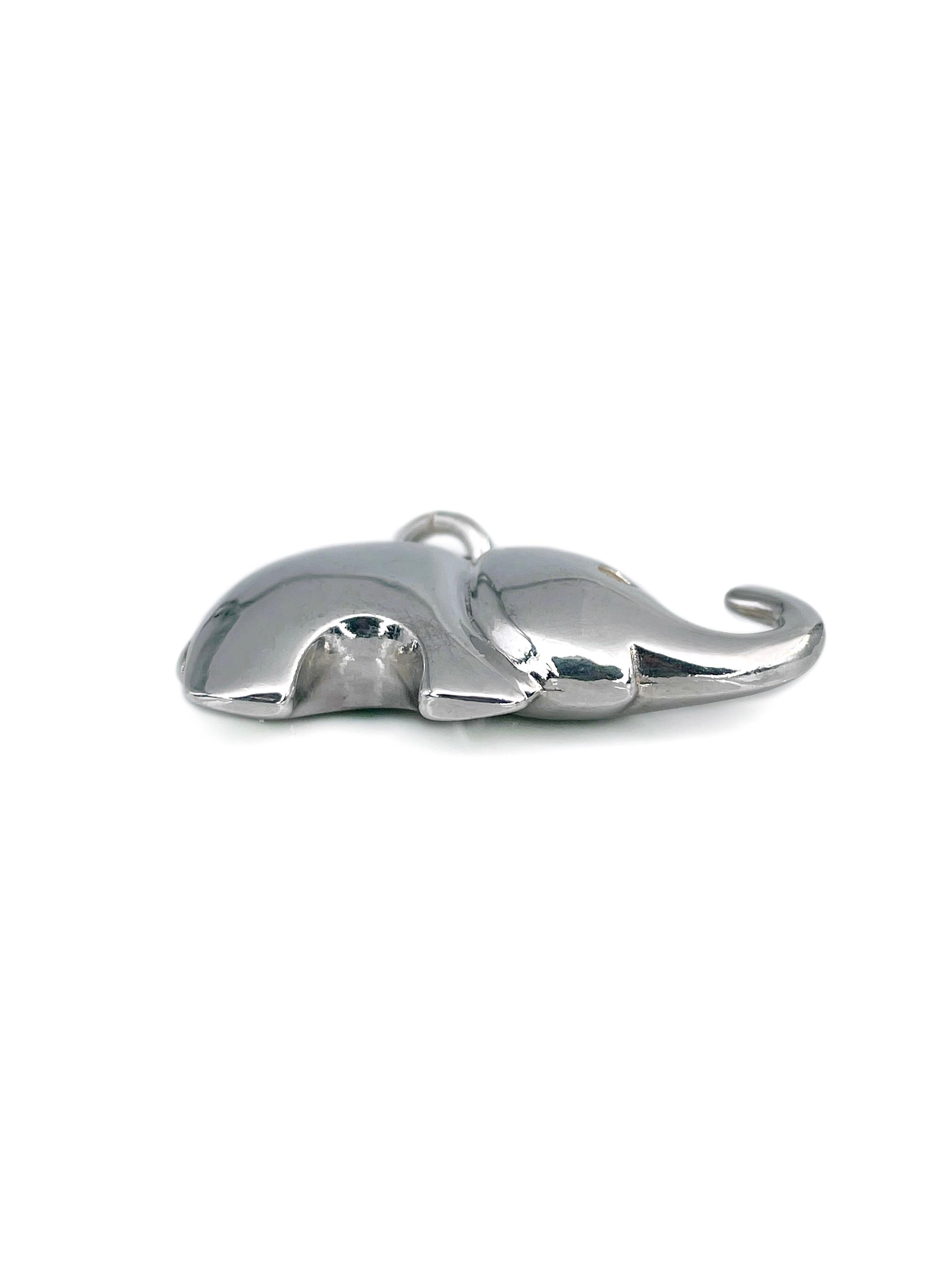 1990er Tiffany & Co. 925 Silber Elefantenfigur Charm-Anhänger für Damen oder Herren
