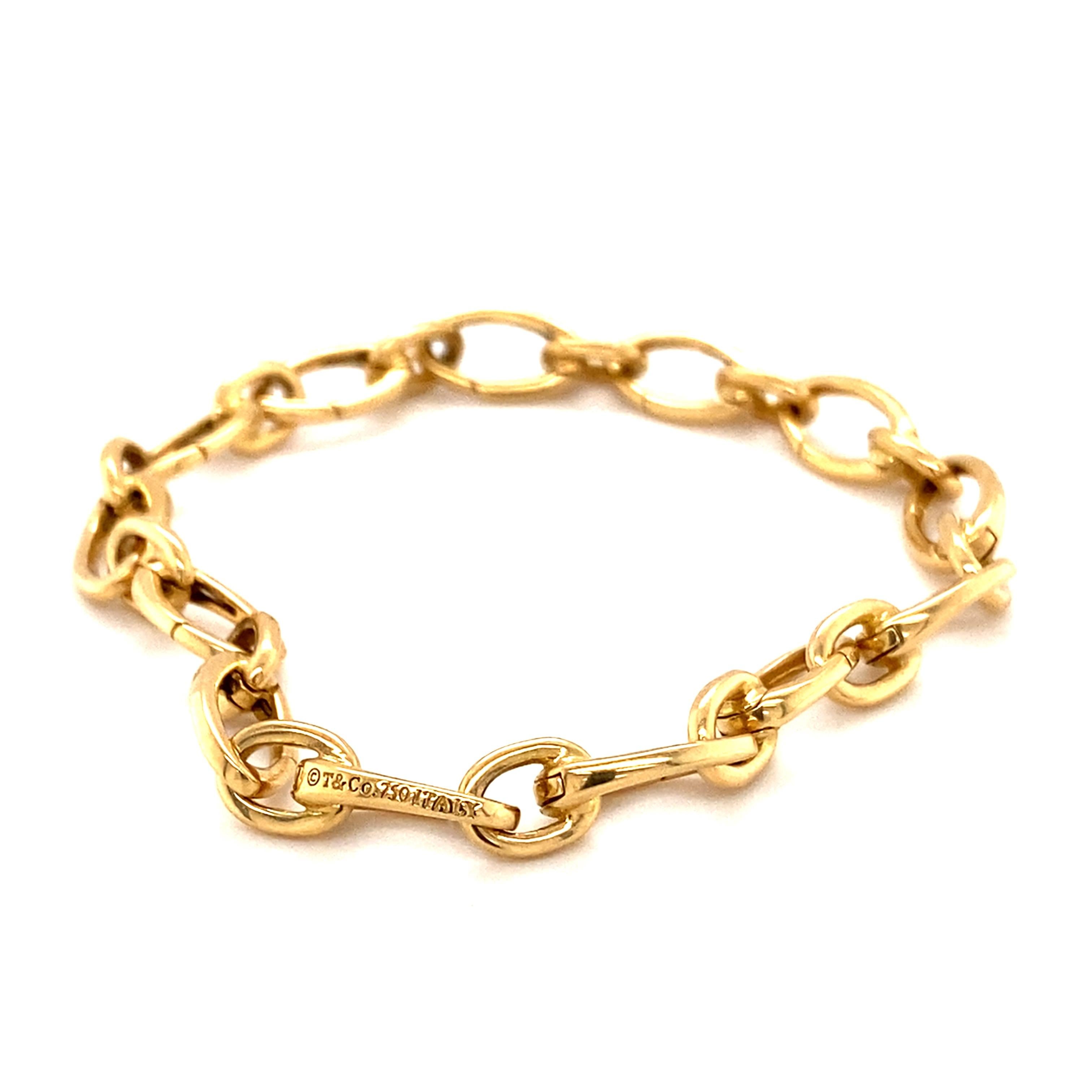Contemporary 1990s Tiffany & Co. Oval Link Bracelet, 18 Karat Yellow Gold