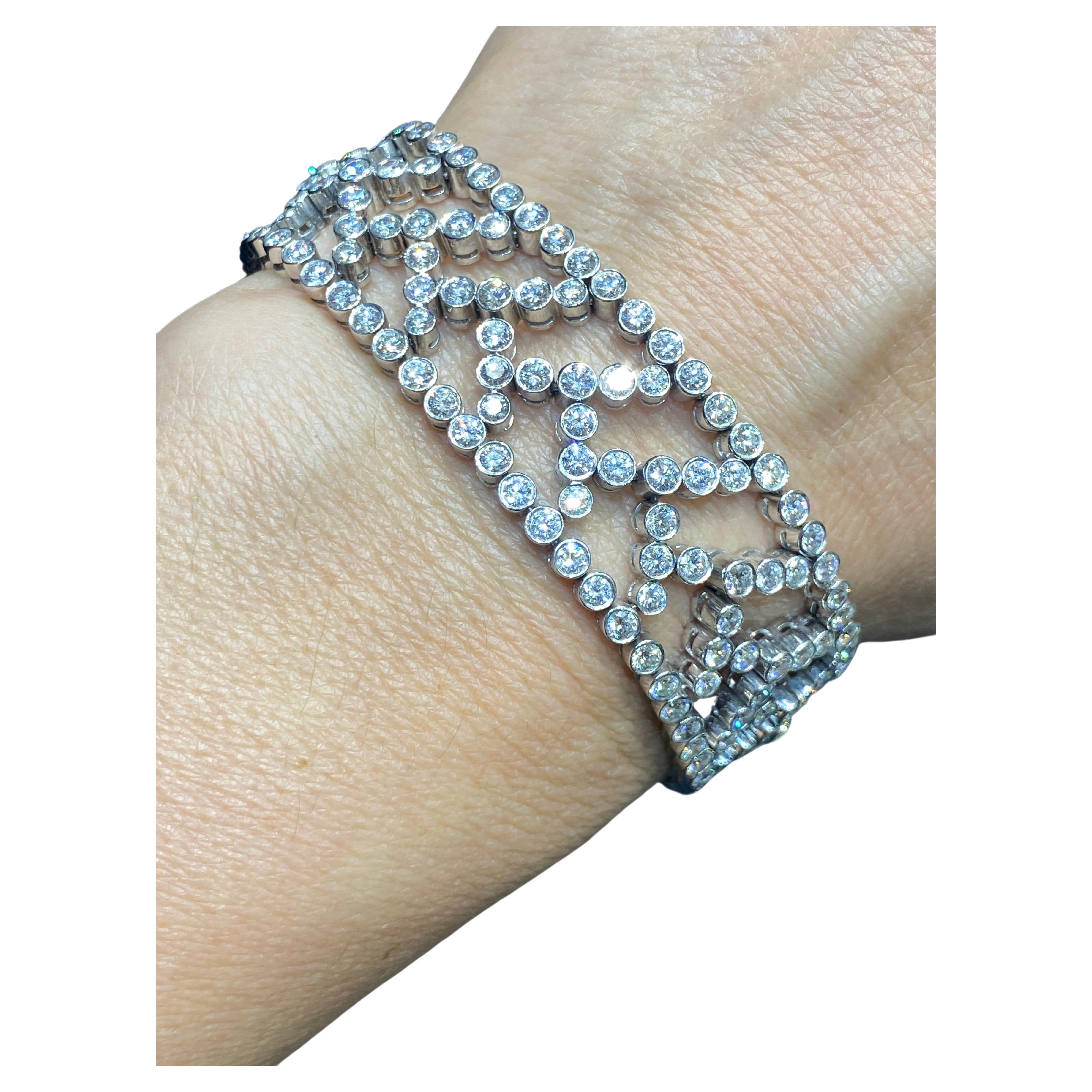 1990s Tiffany & Co platinum and diamond bracelet, part of a set with choker