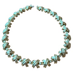 1990s Tiffany & Co. Signature X Gold Link Necklace
