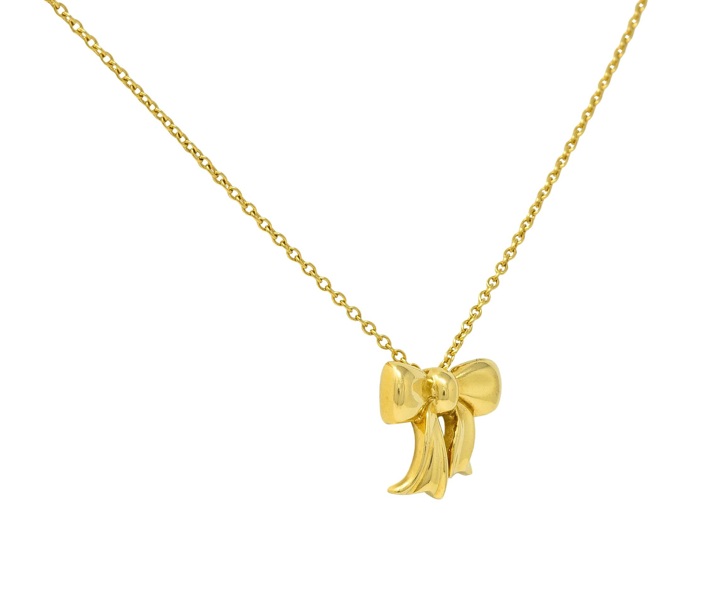 gold bow necklace tiffany