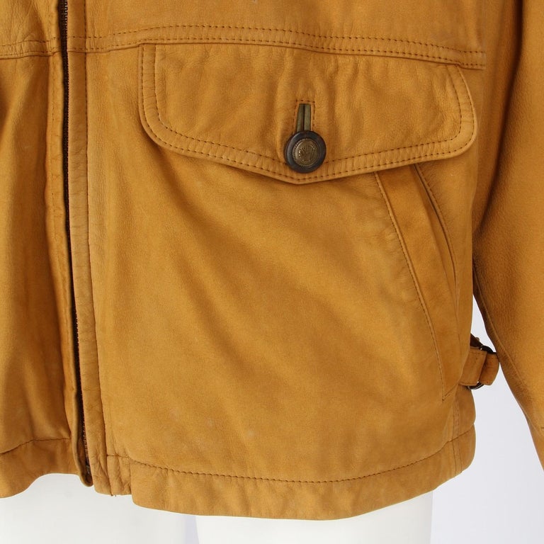 1990s Timberland Brown Vintage Leather Jacket For Sale at 1stDibs