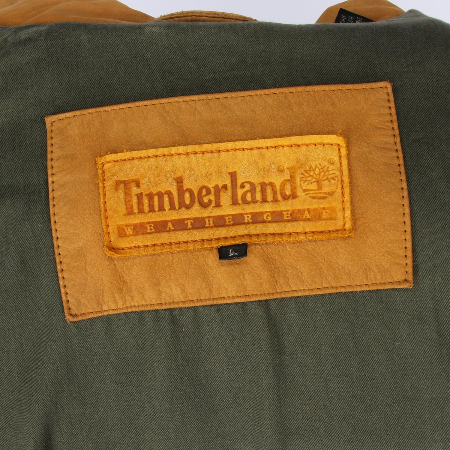 1990s Timberland Brown Vintage Leather Jacket In Good Condition For Sale In Lugo (RA), IT