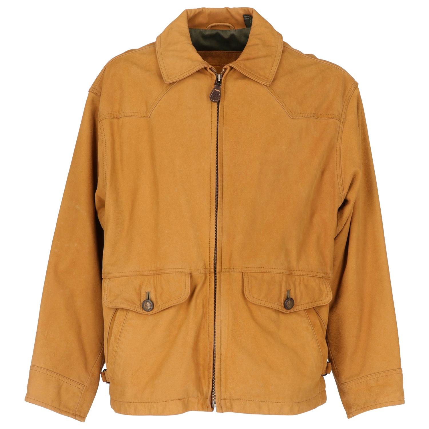 habla viuda Nueve 1990s Timberland Brown Vintage Leather Jacket For Sale at 1stDibs