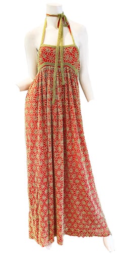 1990s Todd Oldham Beaded Halter Dress