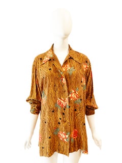 1990s Todd Oldham paint by numbers silk blouse